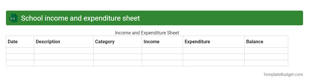 School income and expenditure sheet