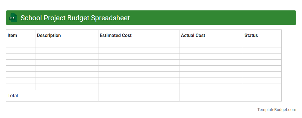 School Project Budget Spreadsheet