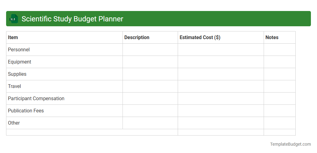 Scientific Study Budget Planner