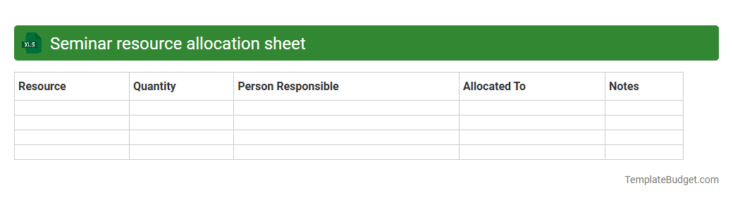 Seminar resource allocation sheet