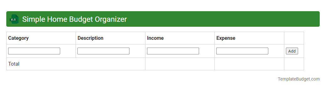 Simple Home Budget Organizer