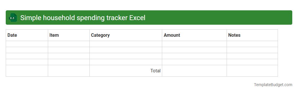 Simple household spending tracker Excel