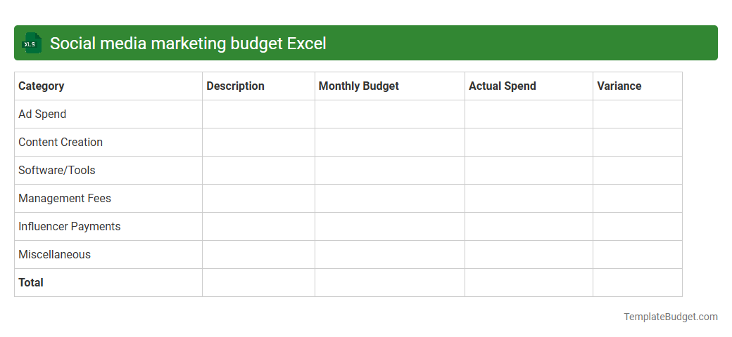 Social media marketing budget Excel