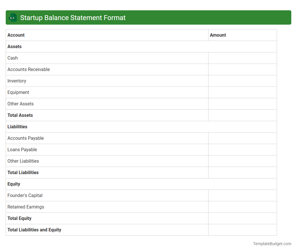 Startup Balance Statement Format