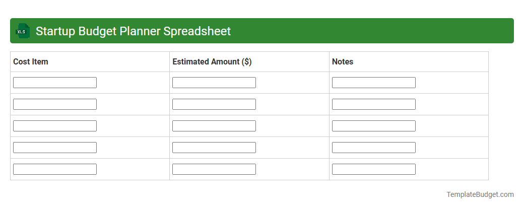 Startup Budget Planner Spreadsheet
