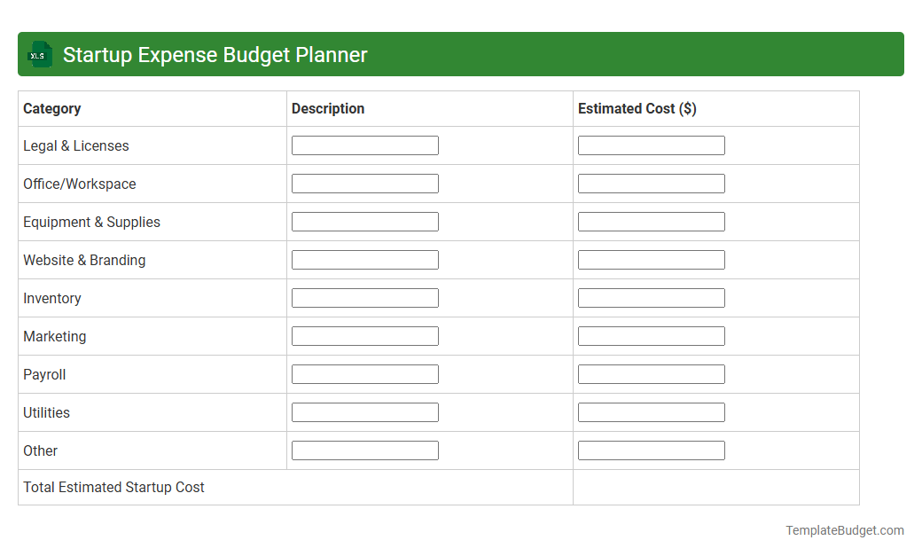 Startup Expense Budget Planner