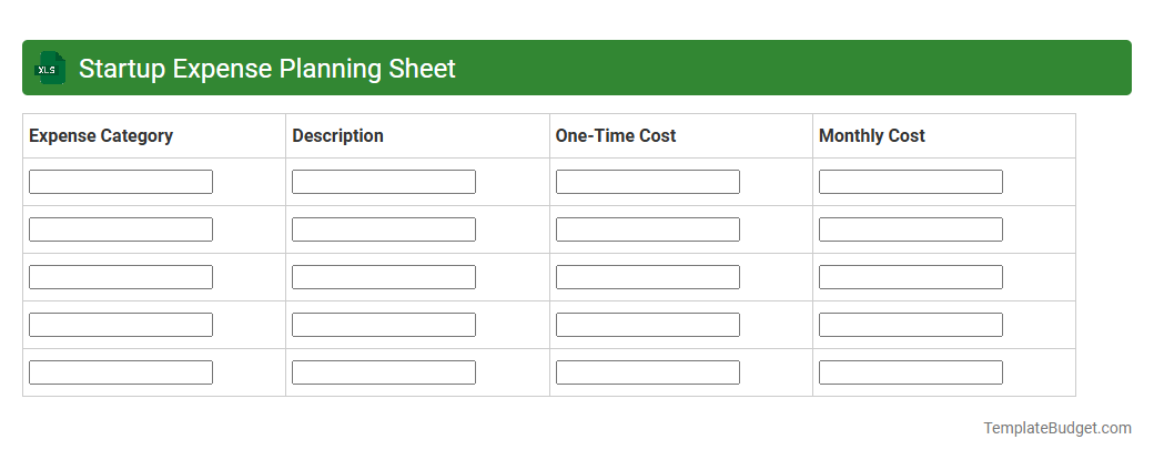 Startup Expense Planning Sheet
