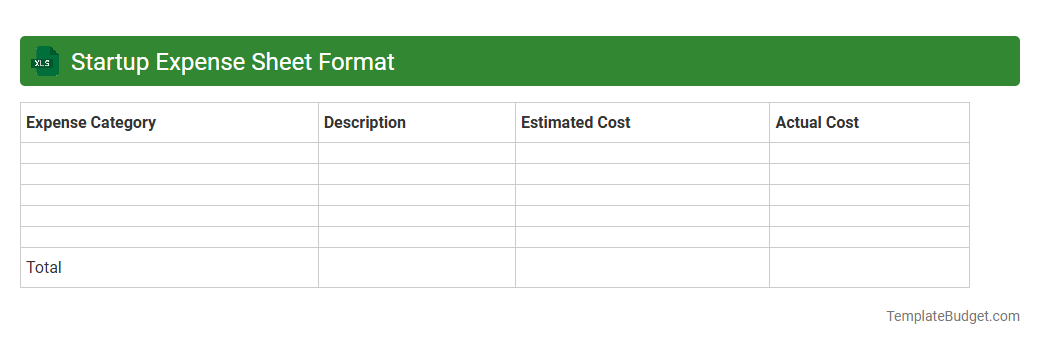 Startup Expense Sheet Format