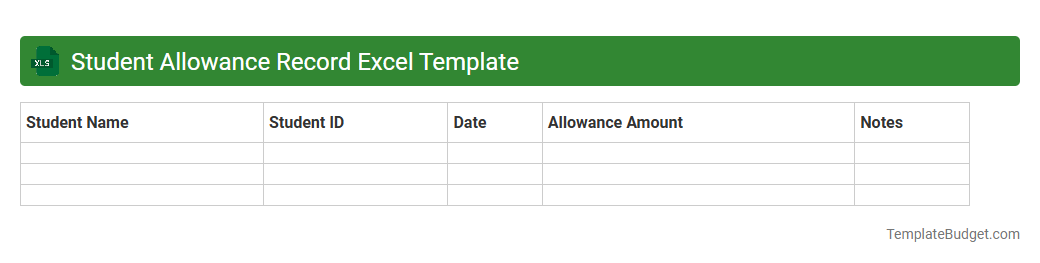 Student Allowance Record Excel Template