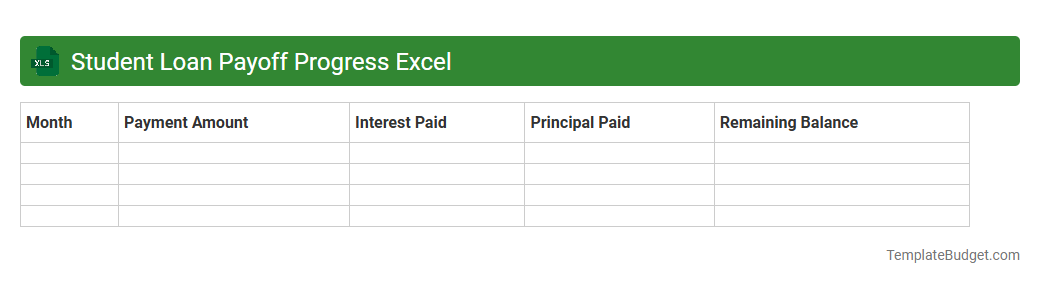 Student Loan Payoff Progress Excel