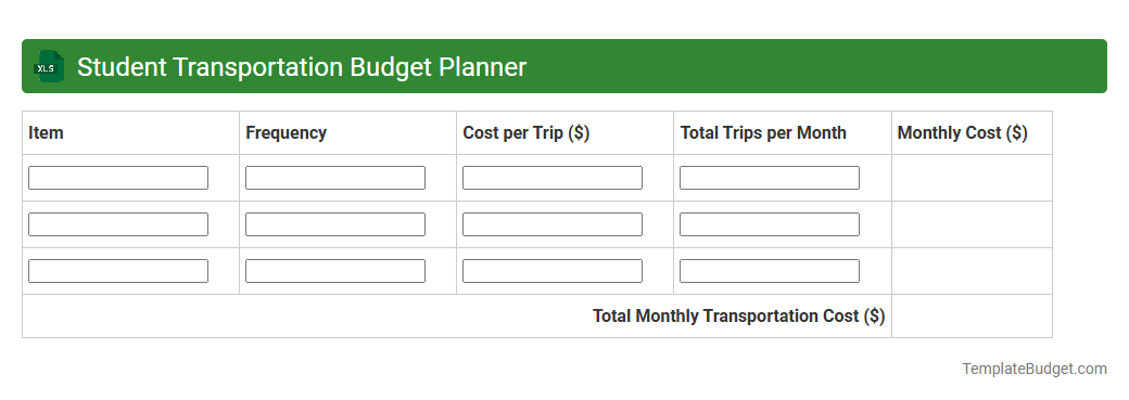 Student Transportation Budget Planner