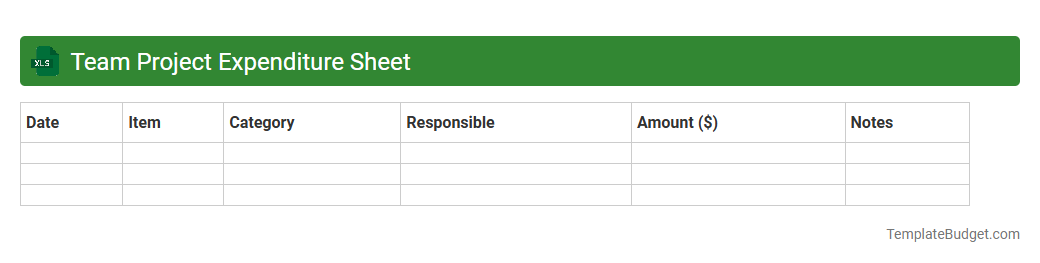 Team Project Expenditure Sheet