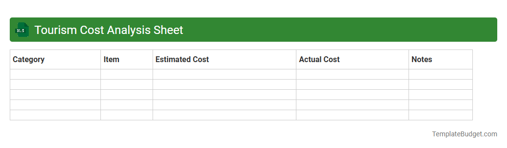 Tourism Cost Analysis Sheet