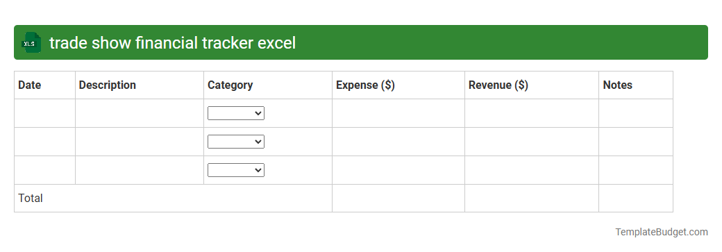 trade show financial tracker excel