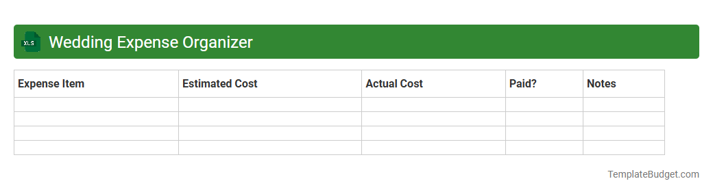 Wedding Expense Organizer