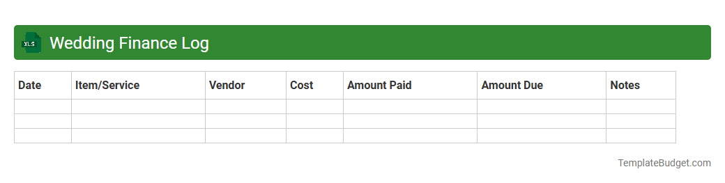 Wedding Finance Log