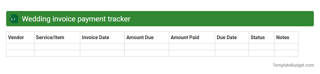 Wedding invoice payment tracker