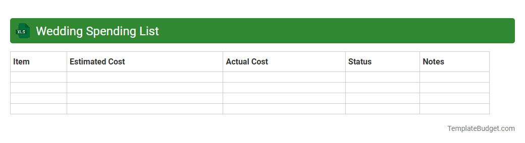 Wedding Spending List