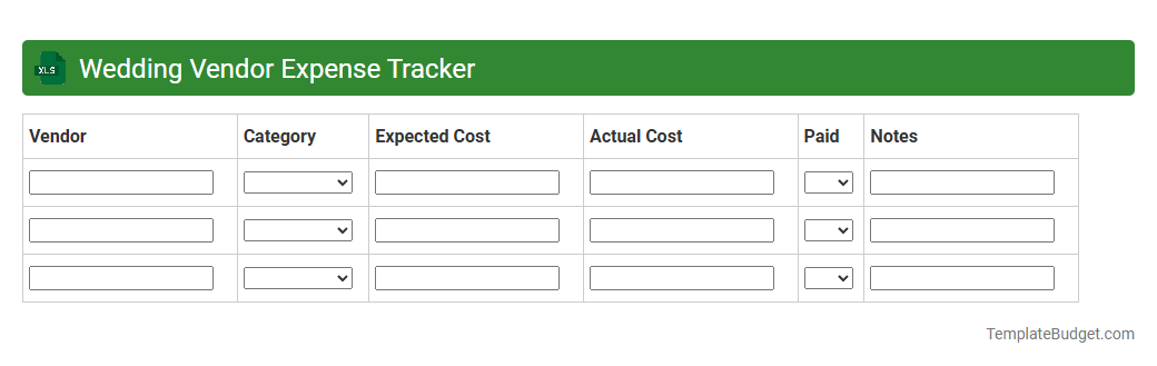 Wedding Vendor Expense Tracker