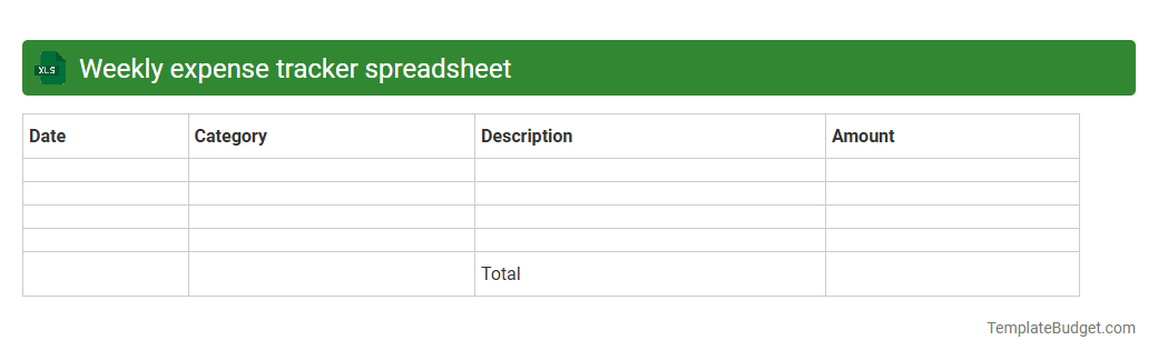 Weekly expense tracker spreadsheet