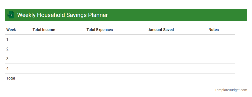 Weekly Household Savings Planner