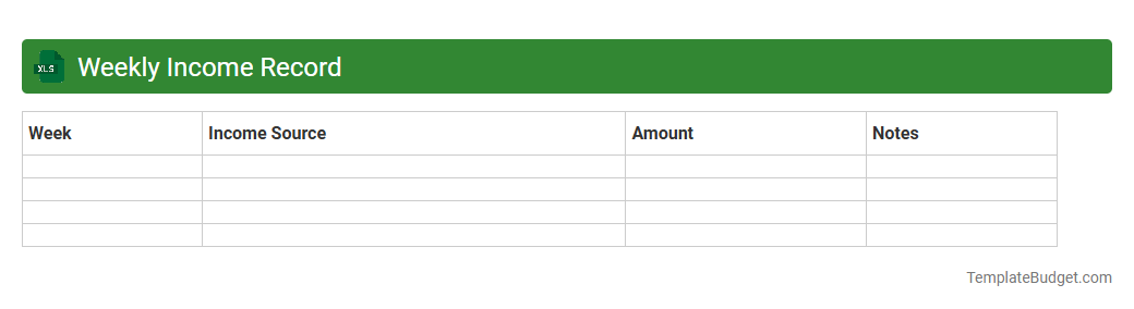 Weekly Income Record