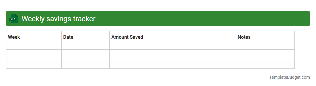 Weekly savings tracker