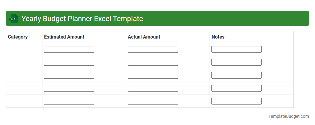 Yearly Budget Planner Excel Template