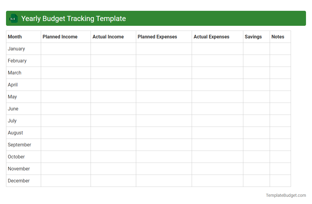 Yearly Budget Tracking Template