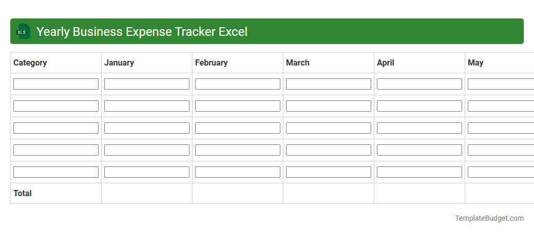 Yearly Business Expense Tracker Excel