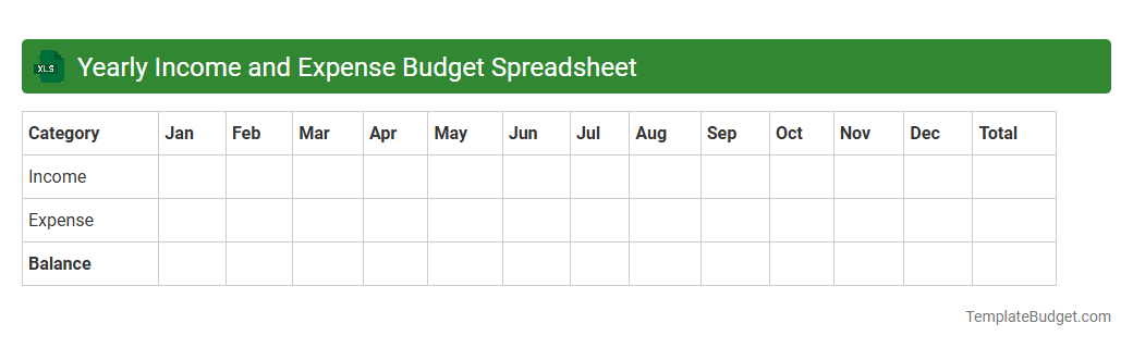 Yearly Income and Expense Budget Spreadsheet
