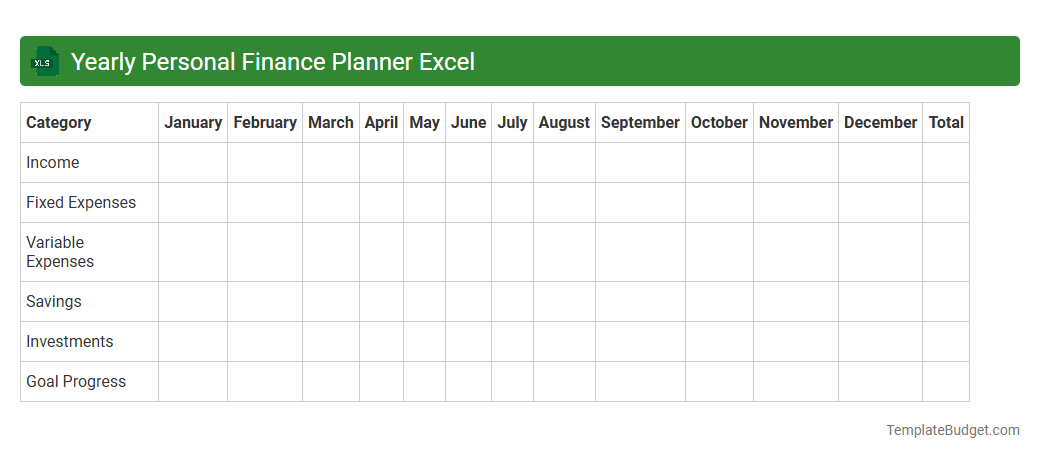 Yearly Personal Finance Planner Excel