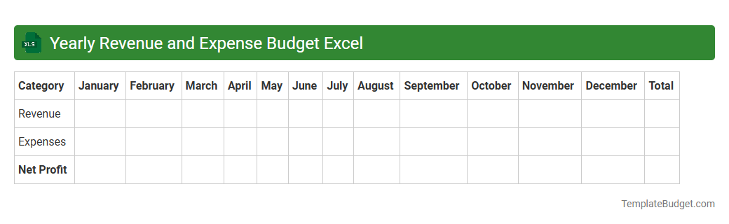 Yearly Revenue and Expense Budget Excel