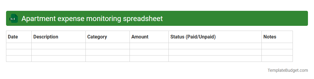 Apartment expense monitoring spreadsheet