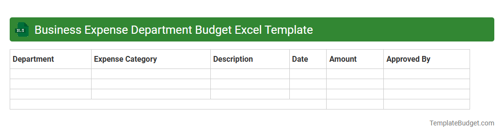 Business Expense Department Budget Excel Template