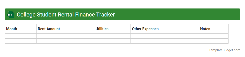 College Student Rental Finance Tracker
