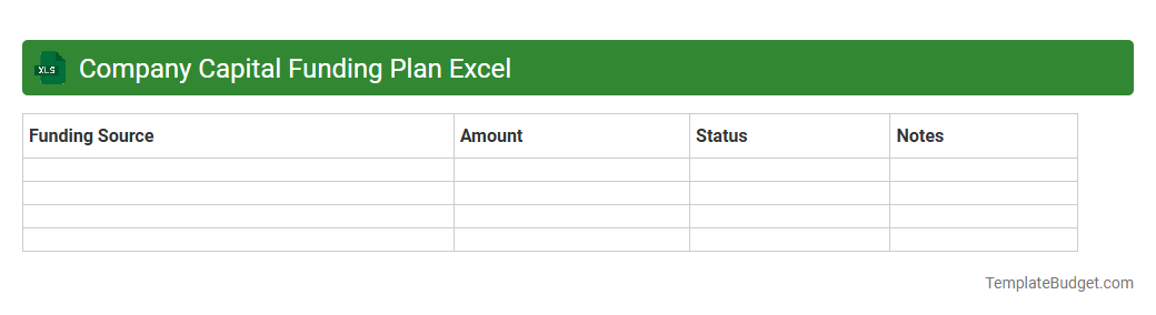 Company Capital Funding Plan Excel