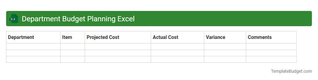 Department Budget Planning Excel