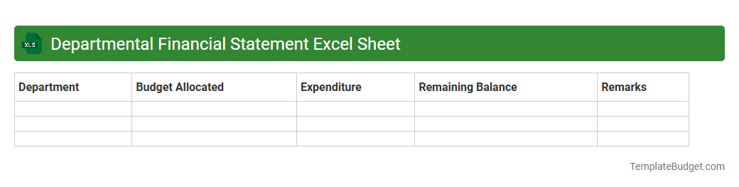 Departmental Financial Statement Excel Sheet