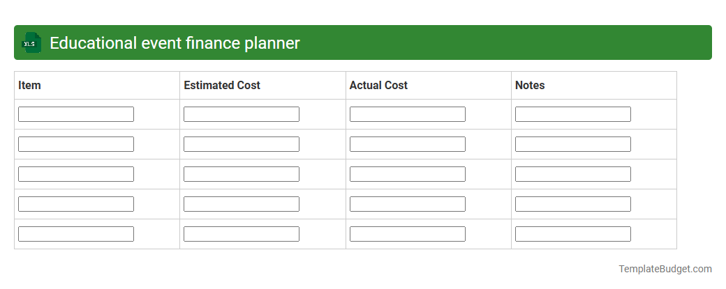 Educational event finance planner