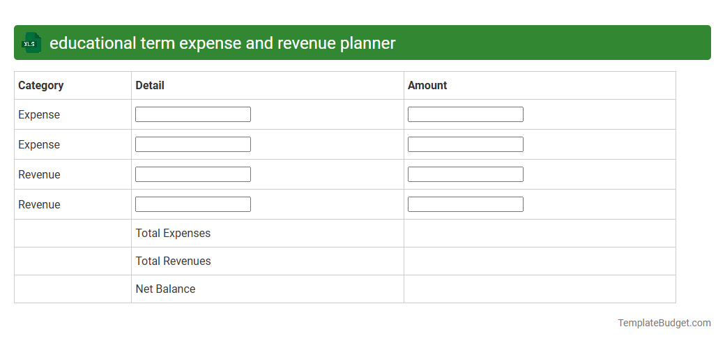 educational term expense and revenue planner