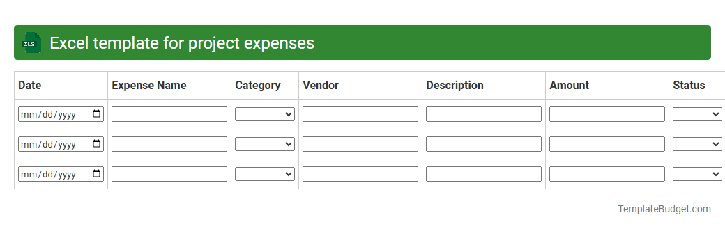 Excel template for project expenses