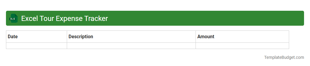 Excel Tour Expense Tracker