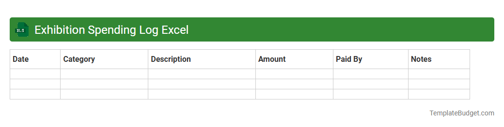 Exhibition Spending Log Excel