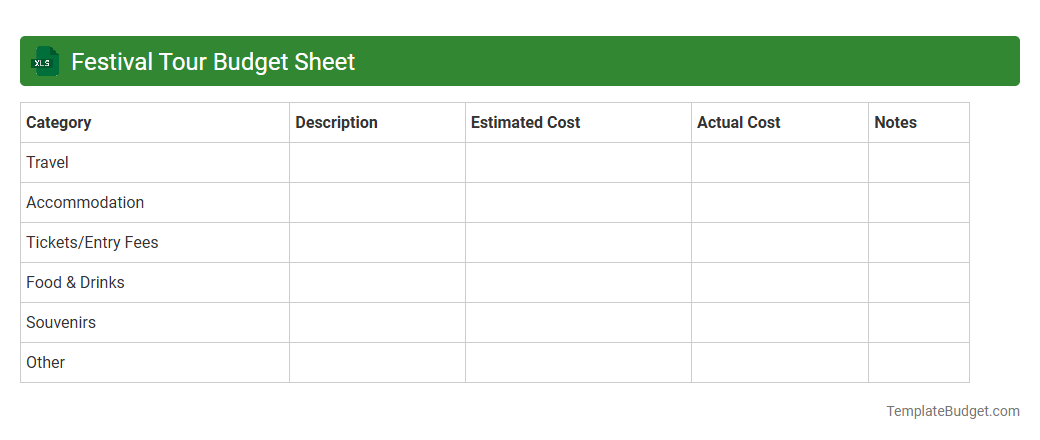 Festival Tour Budget Sheet