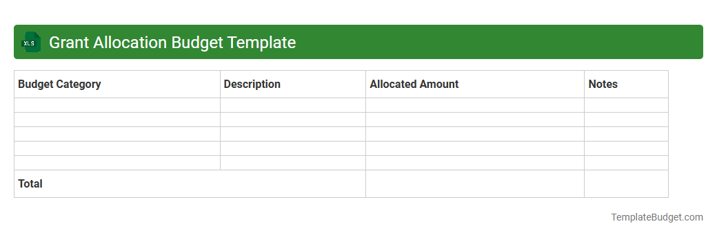 Grant Allocation Budget Template