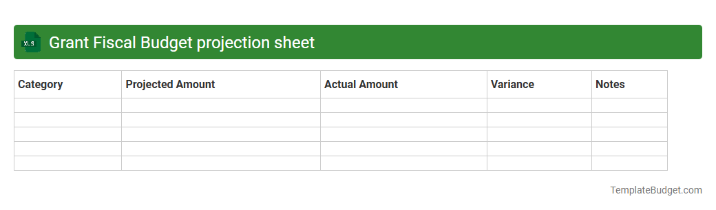 Grant Fiscal Budget projection sheet