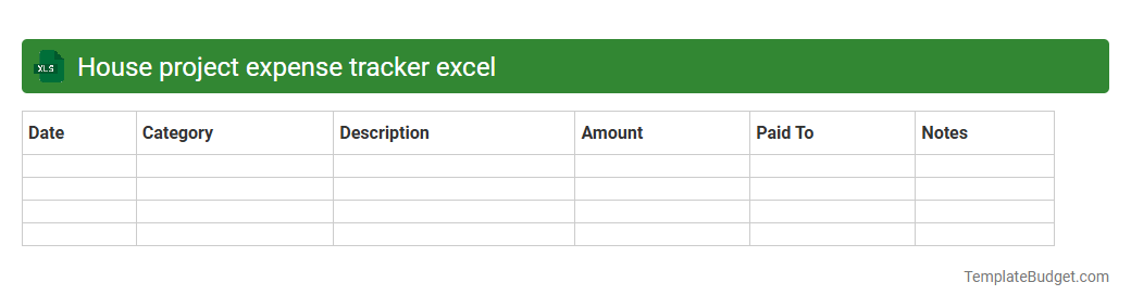 House project expense tracker excel