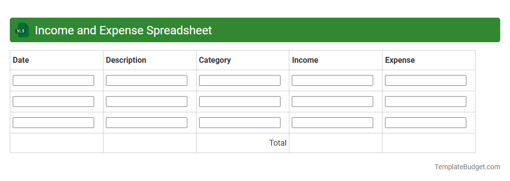 Income and Expense Spreadsheet