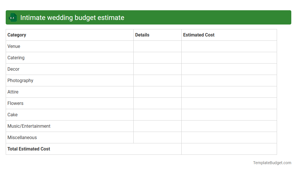 Intimate wedding budget estimate